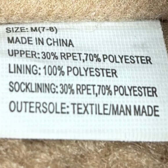 Cozy Cream Faux Fuzzy Slipper Sandals, Size 7-8 - Picture 9 of 9